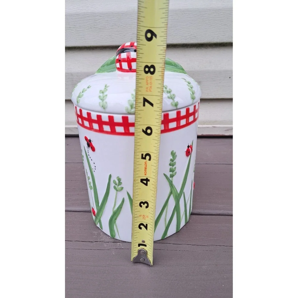 Hausenware Design By Libby Wilkle Ladybug Design Porcelain Canister Cookies Jar